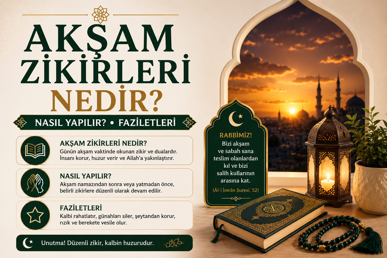 Akşam Zikirleri Nedir? Nasıl Yapılır? Faziletleri