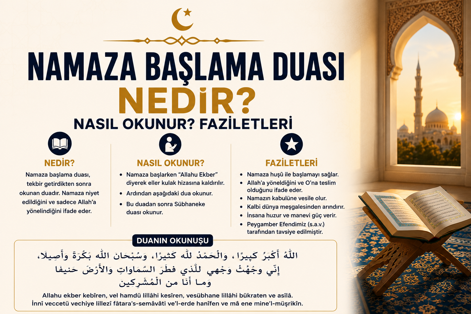 Namaza Başlama Duası Nedir? Nasıl Okunur? Faziletleri